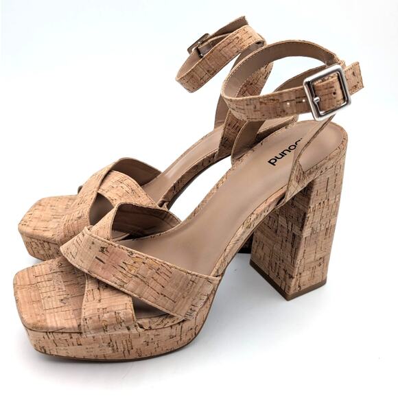 Abound Tenille Platform Ankle Strap Sandal Women's Natural Cork Size US10M - Picture 1 of 10